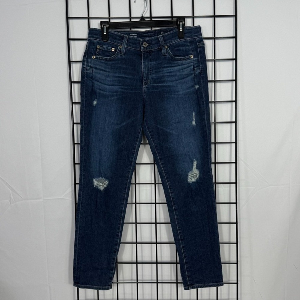 AG The Beau Slouchy Skinny Jeans Womens 28 Blue Distressed Stretch‎ AG-30434 28"